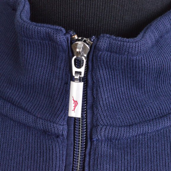 NEW Tommy Bahama Mens Sweater Navy Blue Zip - Picture 4 of 10